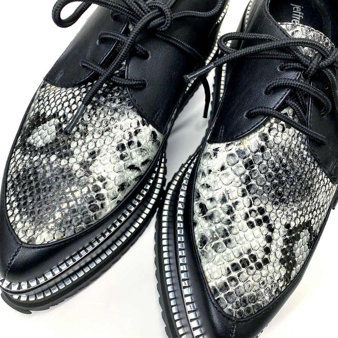 新品 未使用 ジェフリーキャンベル パイソン柄 レースアップシューズ 厚底靴
