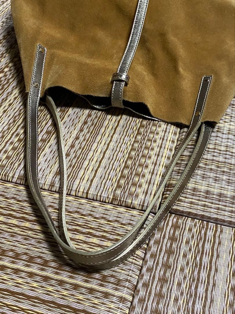 ティファニー　リバーシブル ベージュ スエード トートバッグ