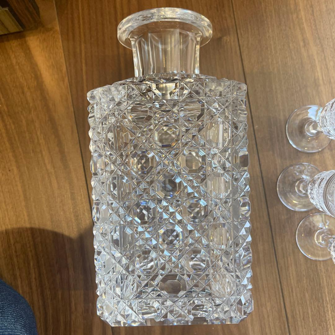 クリスタルガラス　アンティーク　デキャンタ　グラス5客セット