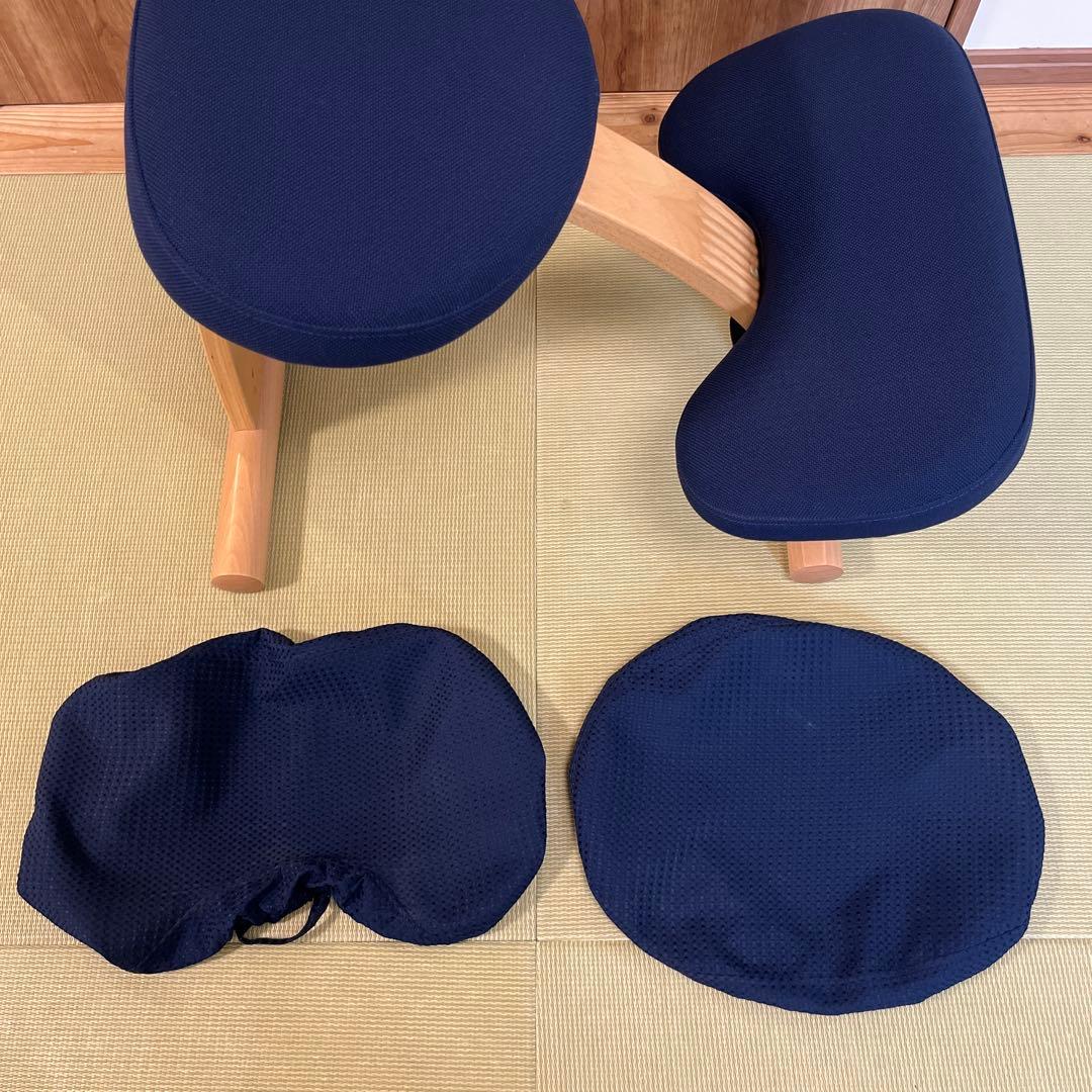 美品✨ サカモト　バランスイージー バランスチェア ネイビー 【カバー付】①