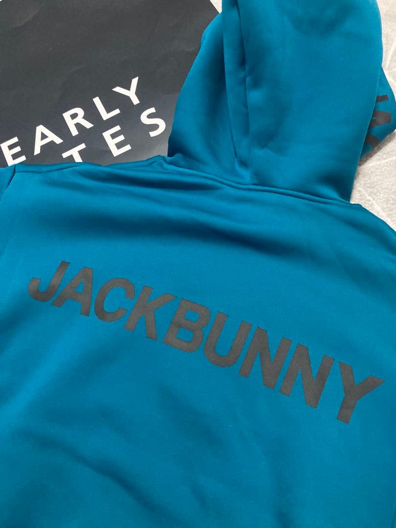 新品 パーリーゲイツ ジャックバニー KARUISHI フーディ(5)L/青