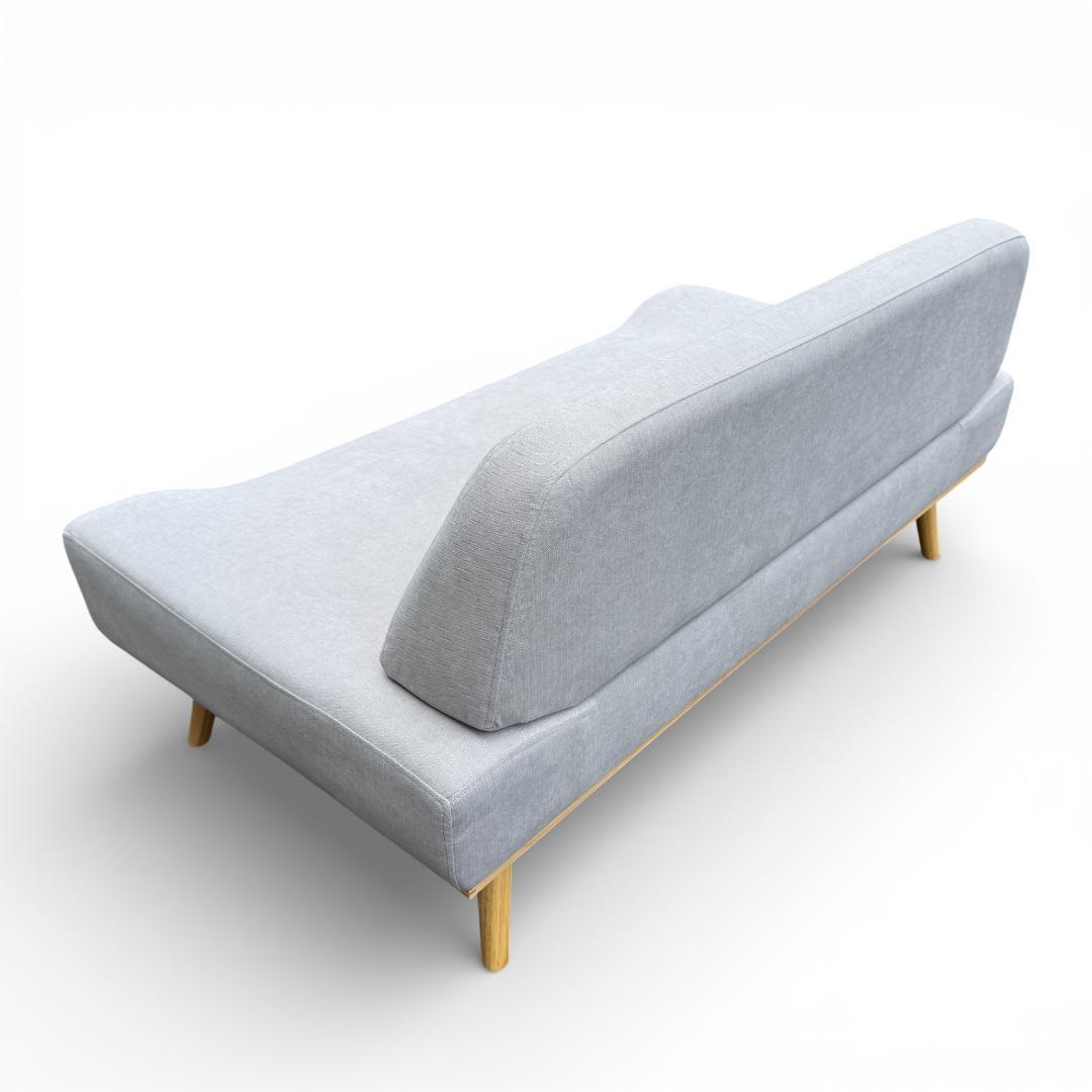 【新品】北欧風 アームレスソファ 2人掛け グレー ローソファ