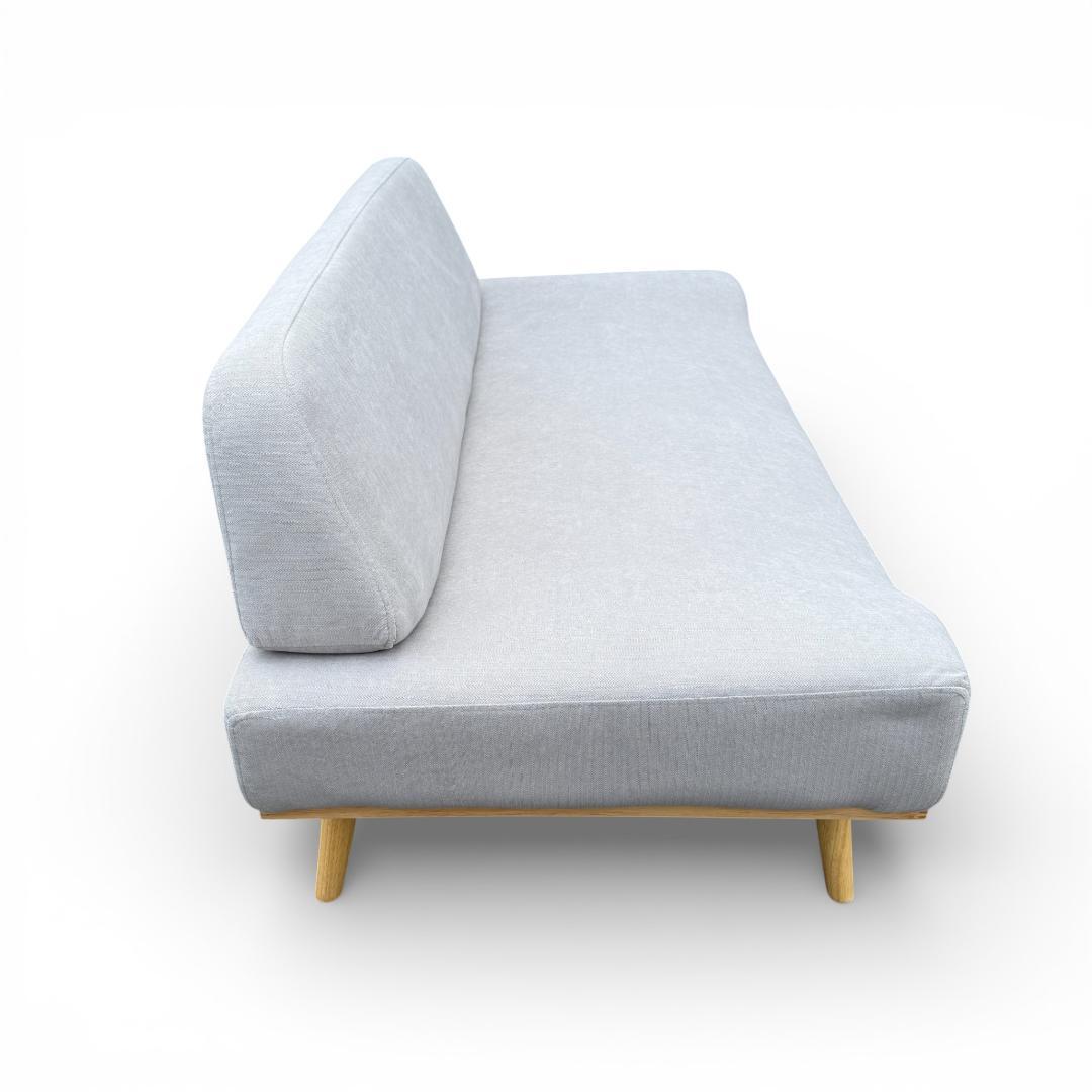 【新品】北欧風 アームレスソファ 2人掛け グレー ローソファ