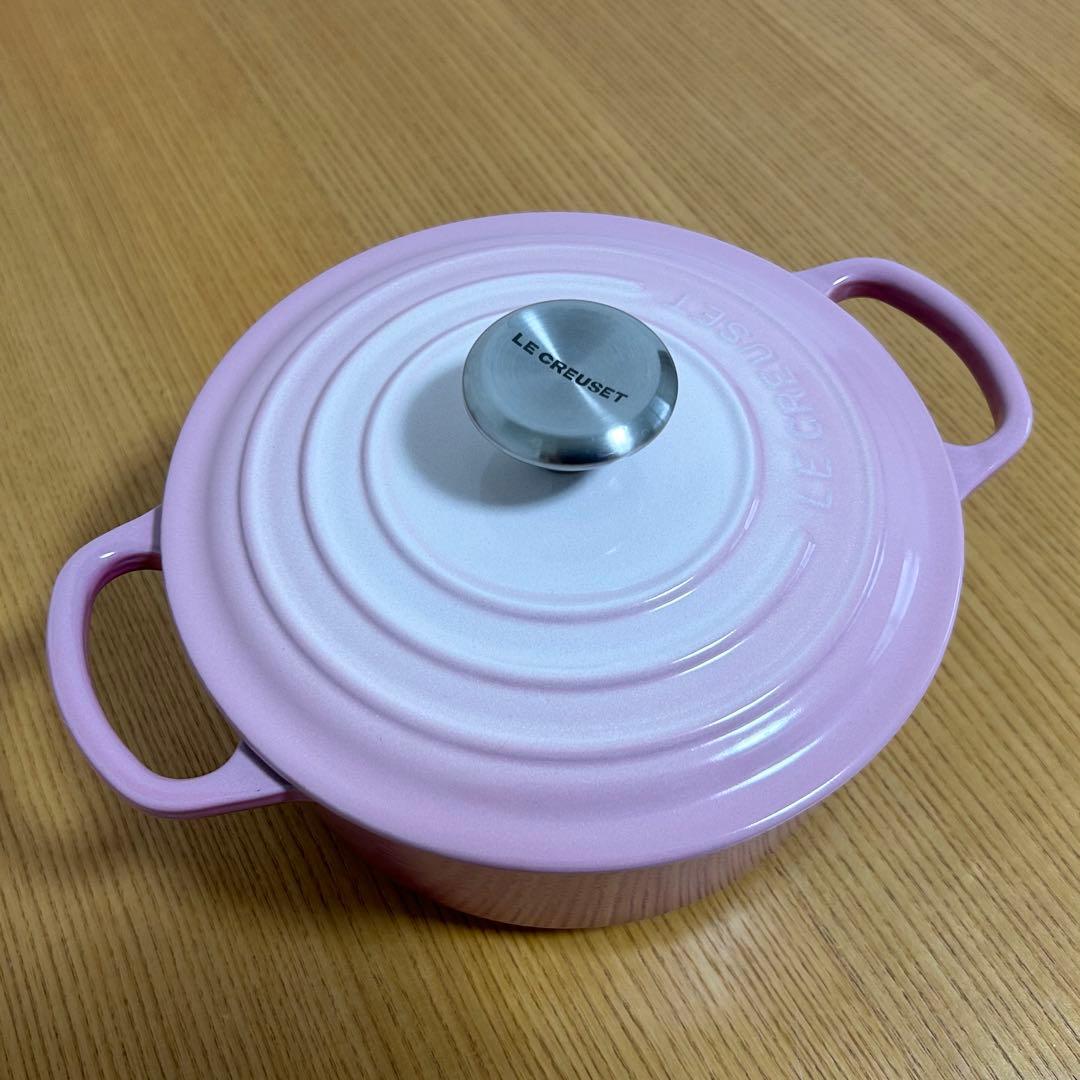 【美品】ル・クルーゼ(Le Creuse)☆鍋☆ココットロンド☆ナチュラルピンク