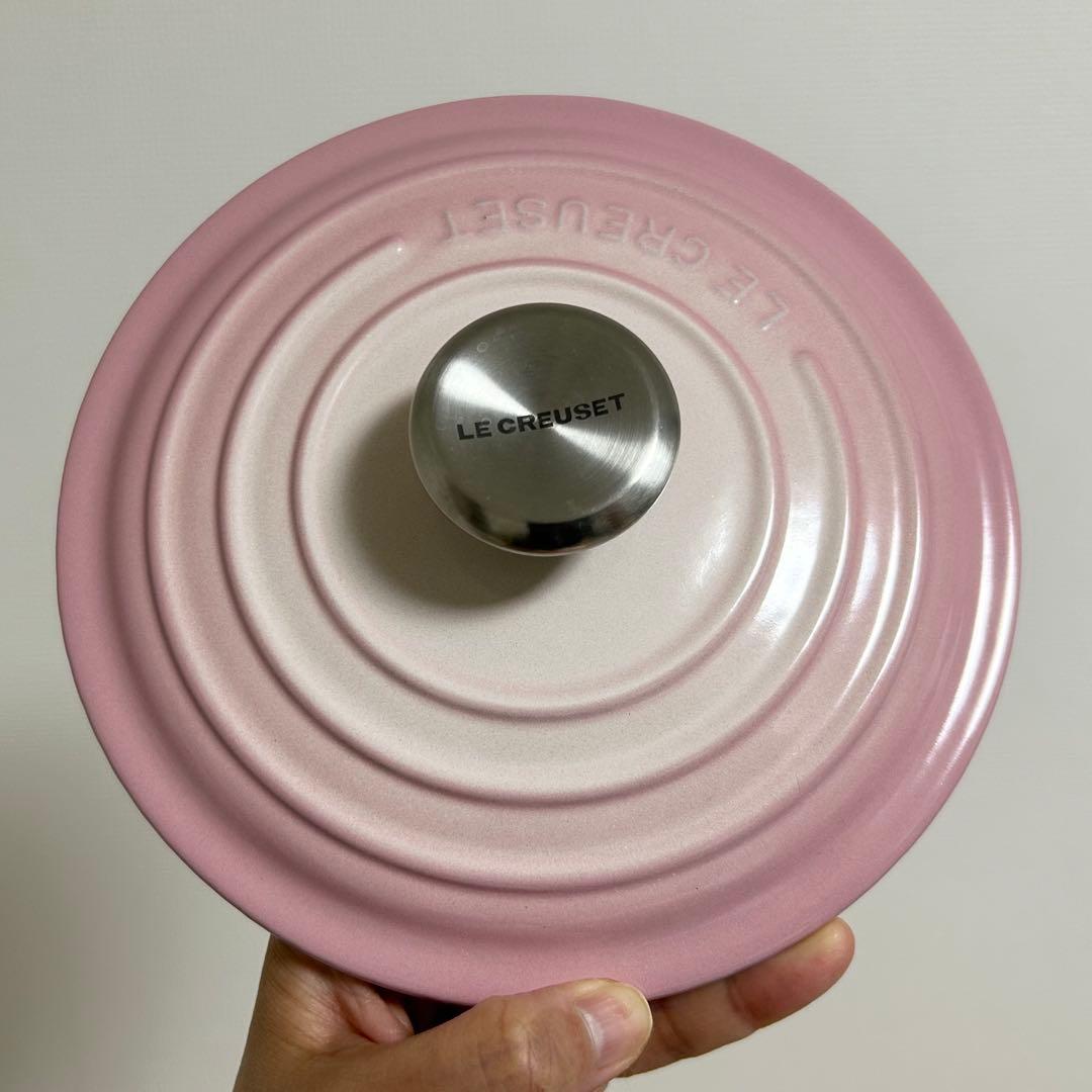【美品】ル・クルーゼ(Le Creuse)☆鍋☆ココットロンド☆ナチュラルピンク