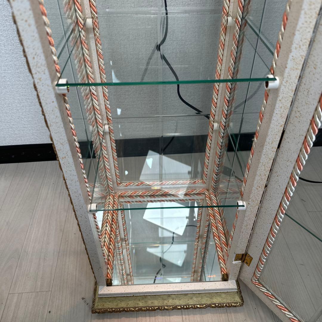 展示品 美品 イタリア製 キュリオケース ガラスキャビネット 金彩装飾 i4※