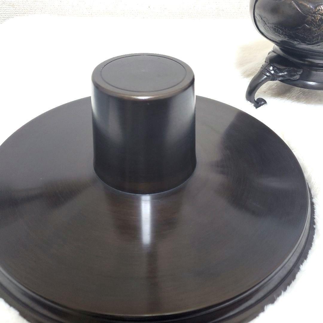 銅製 薄端（うすばた）三足 花器 鳥文 耳付き 床の間 置物 華道 茶道