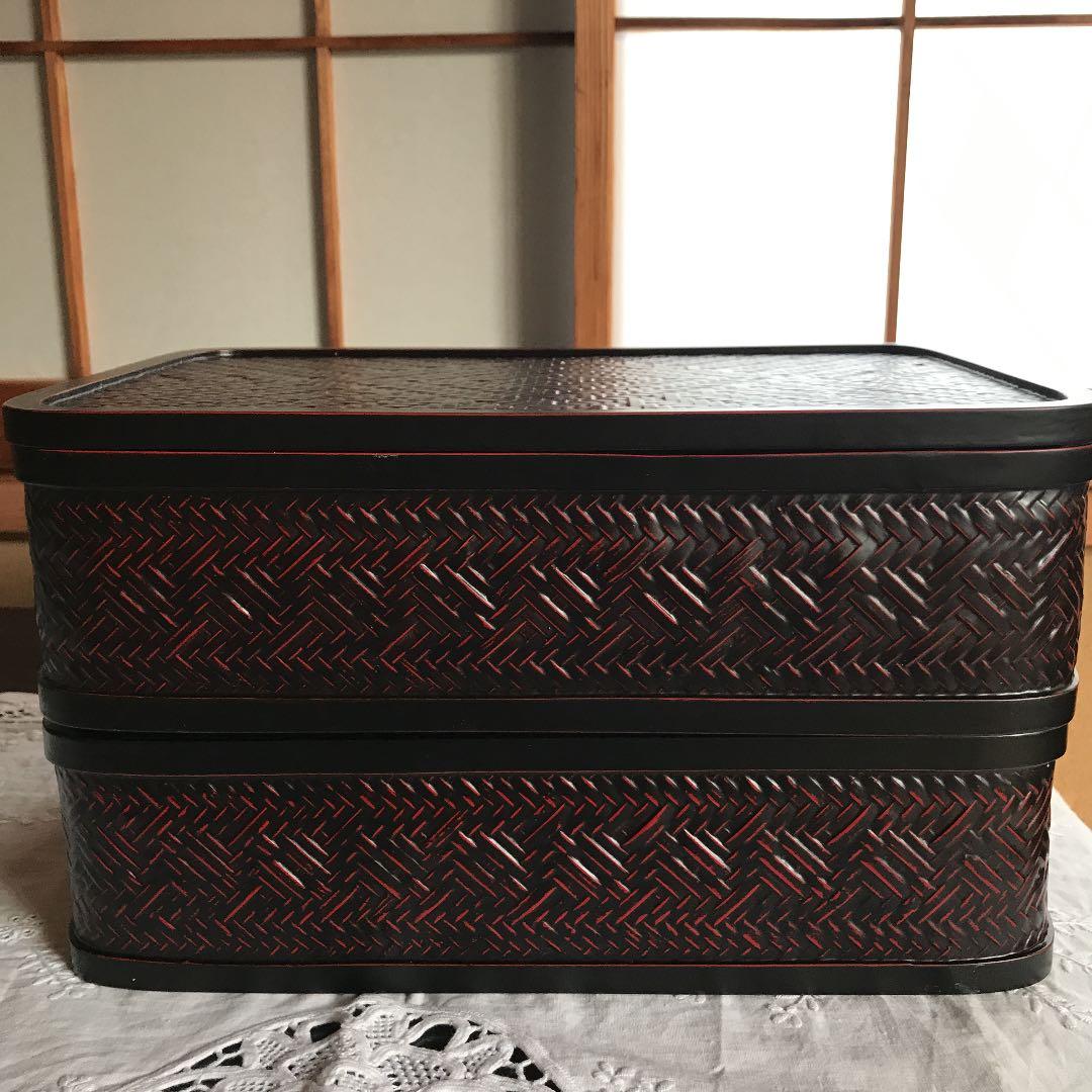 藍胎漆器　二重文箱