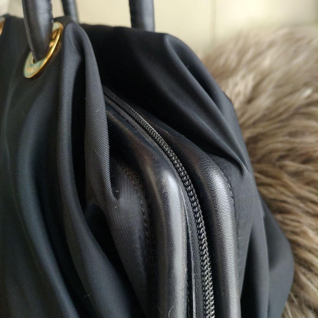 セリーヌ　CELINE　ナイロン　レザー　ハンドバッグ　入学　卒業　美品