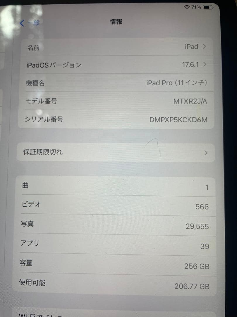 iPad Pro 第1世代 256GB 11インチ Apple Pencil付き