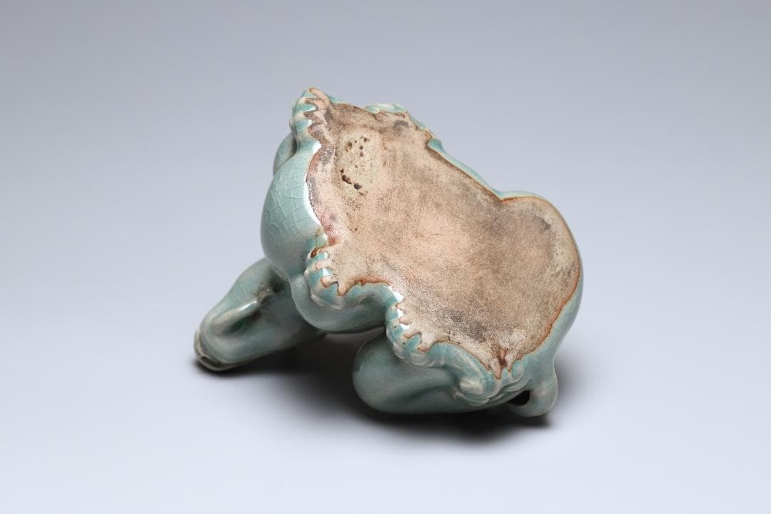 李朝　青磁龍型水滴　青磁　書道具　朝鮮古美術／骨董品【正一古美術】