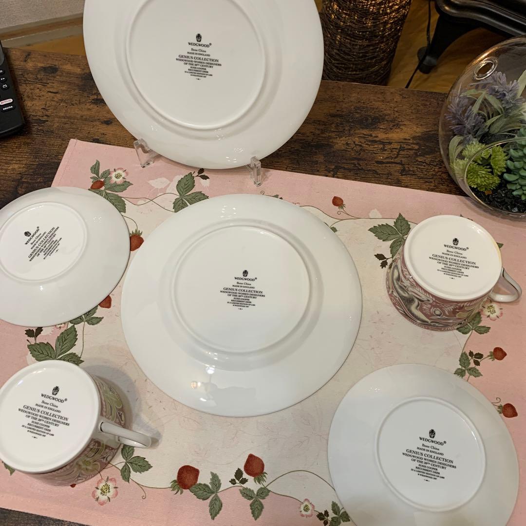 未使用　限定品　ウェッジウッド リカンベント　ディア　トリオ　2客