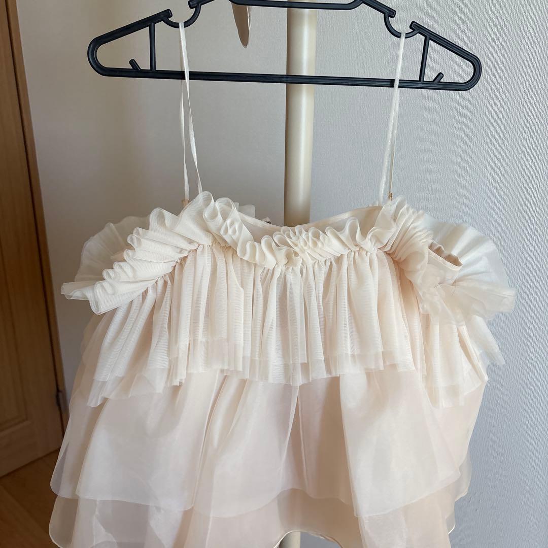トップス peplum tulle bustier ivory