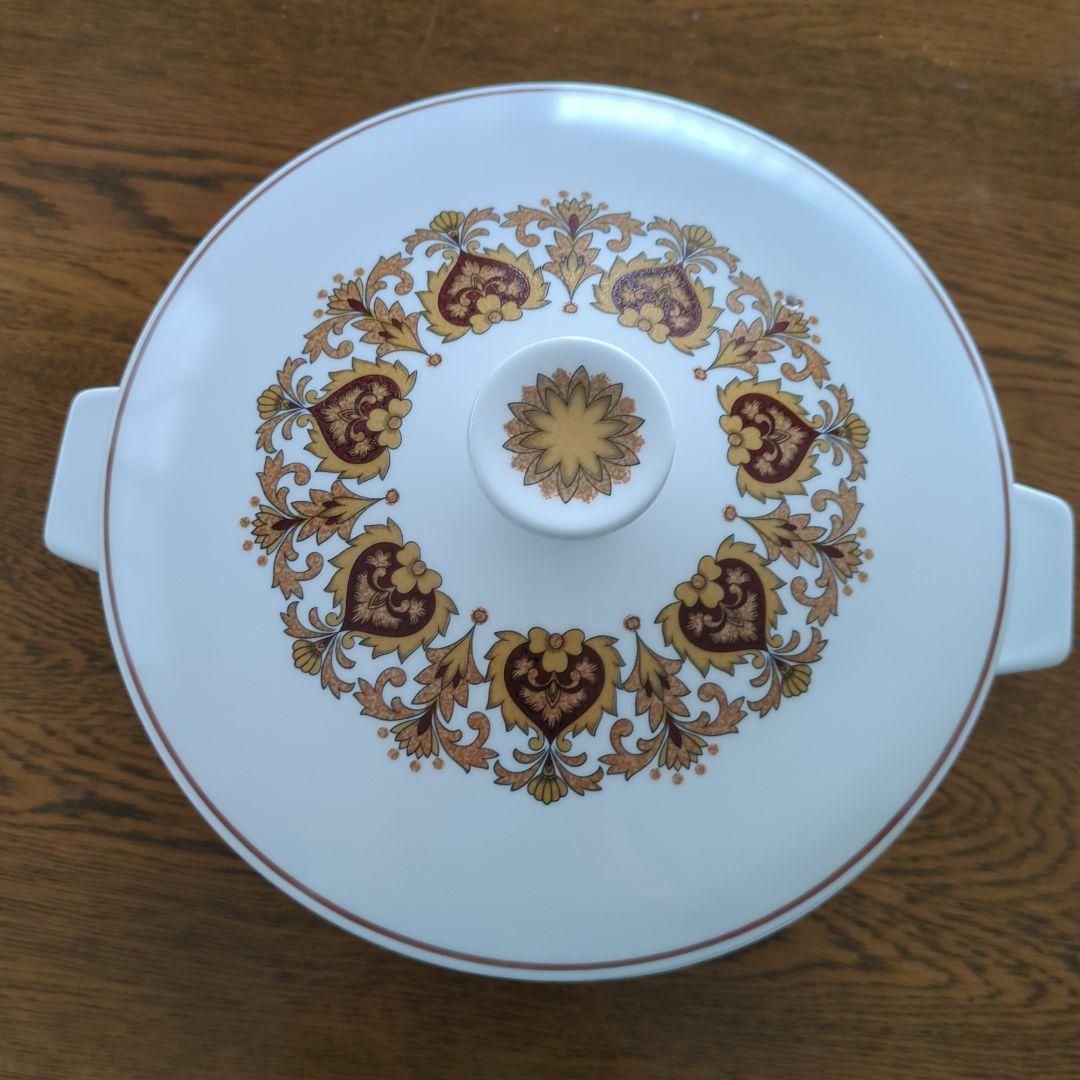 ノリタケチャイナ　北欧柄　progession 　レトロ陶器キャセロール鍋