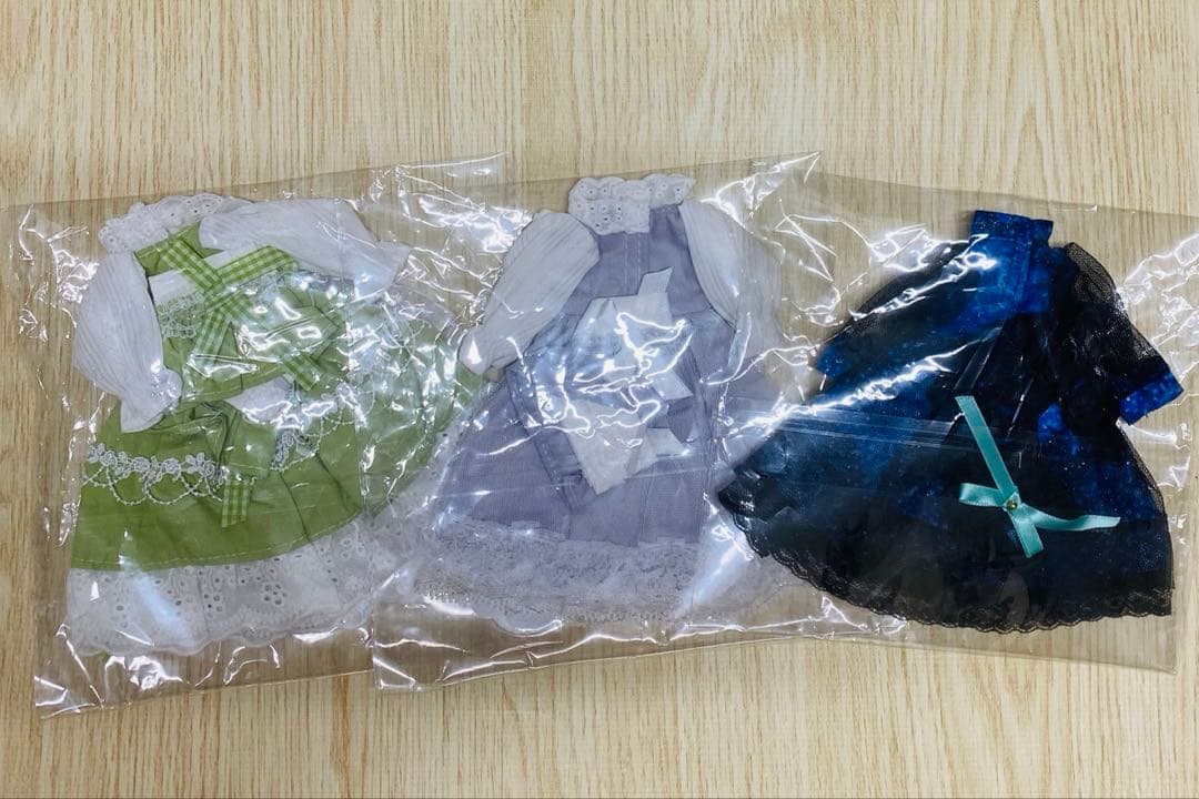 1/6ドール服 アウトフィット ワンピース ヘッドドレス 3点セット まとめ売り