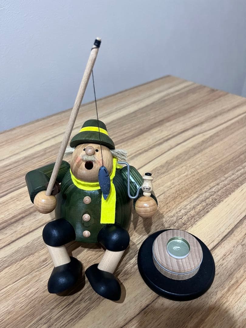 KWO スモーキングマン ドイツ製 木製人形 フィッシャーマン