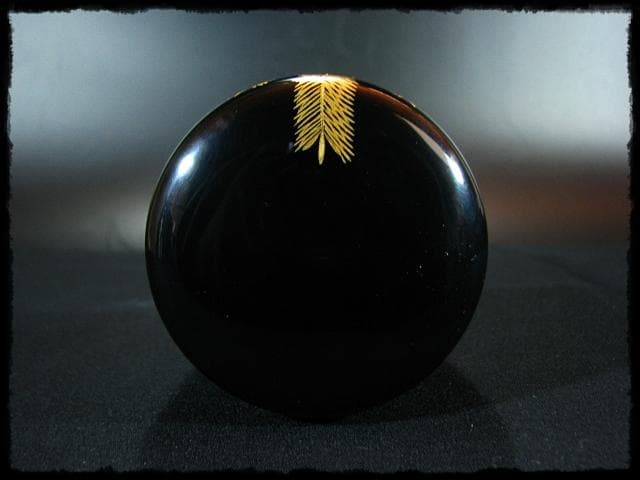 時代 金蒔絵 松鶴流水文 棗 内梨子地 茶道具 u50