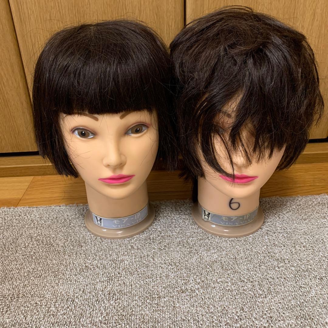 カットウィッグ　練習用　まとめ売り　12体