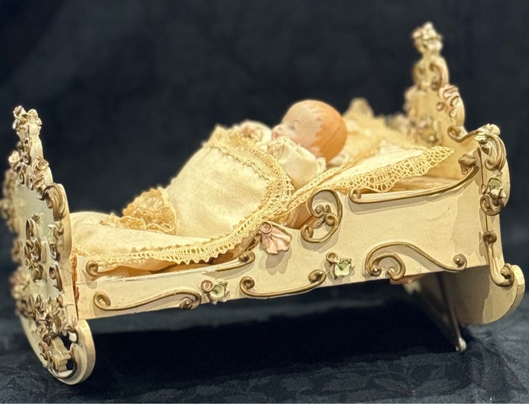 【アンティークReuge社オルゴール】スウィング　ベビーベッド