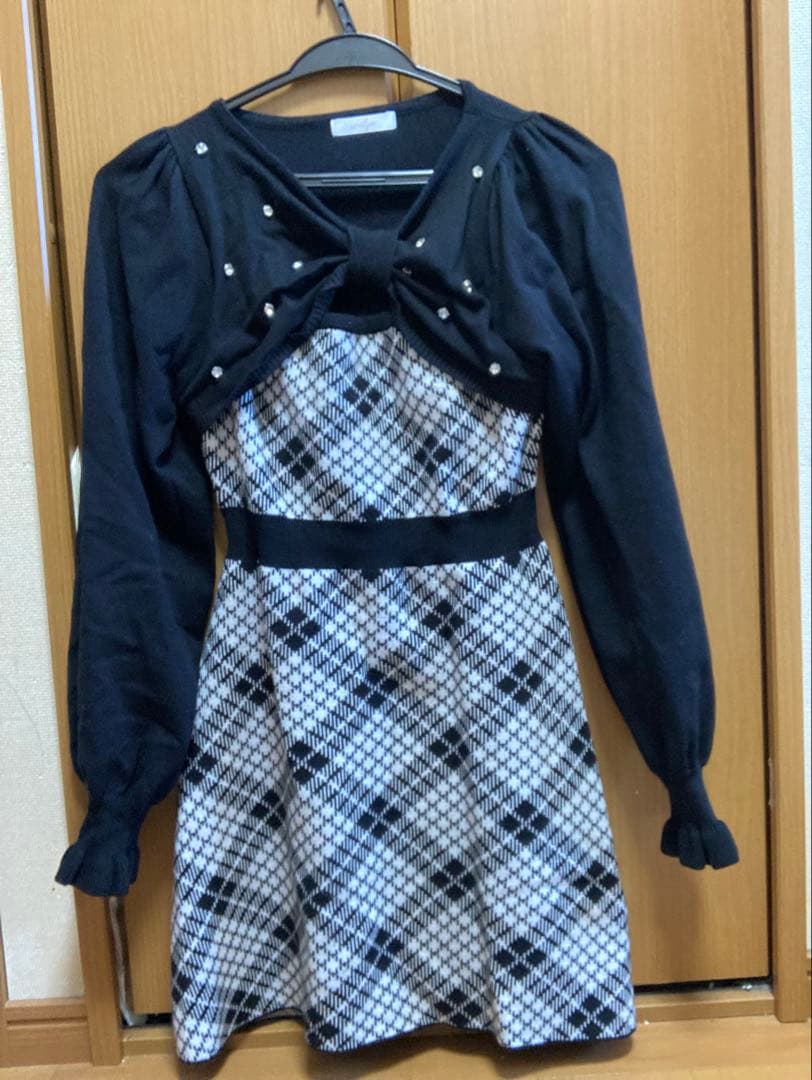 Evelyn 長袖チェックリボンニット evelyn 金欠ちゃん