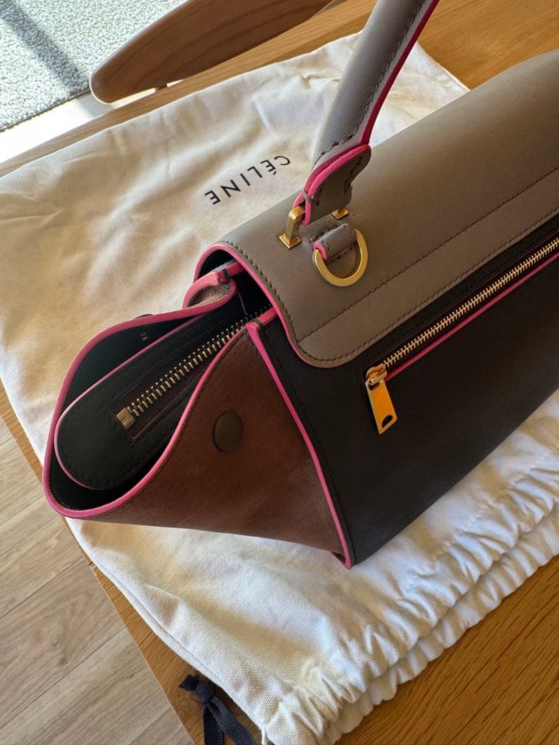 CÉLINE ショルダーバッグ グレー/ブラウン/ブラック