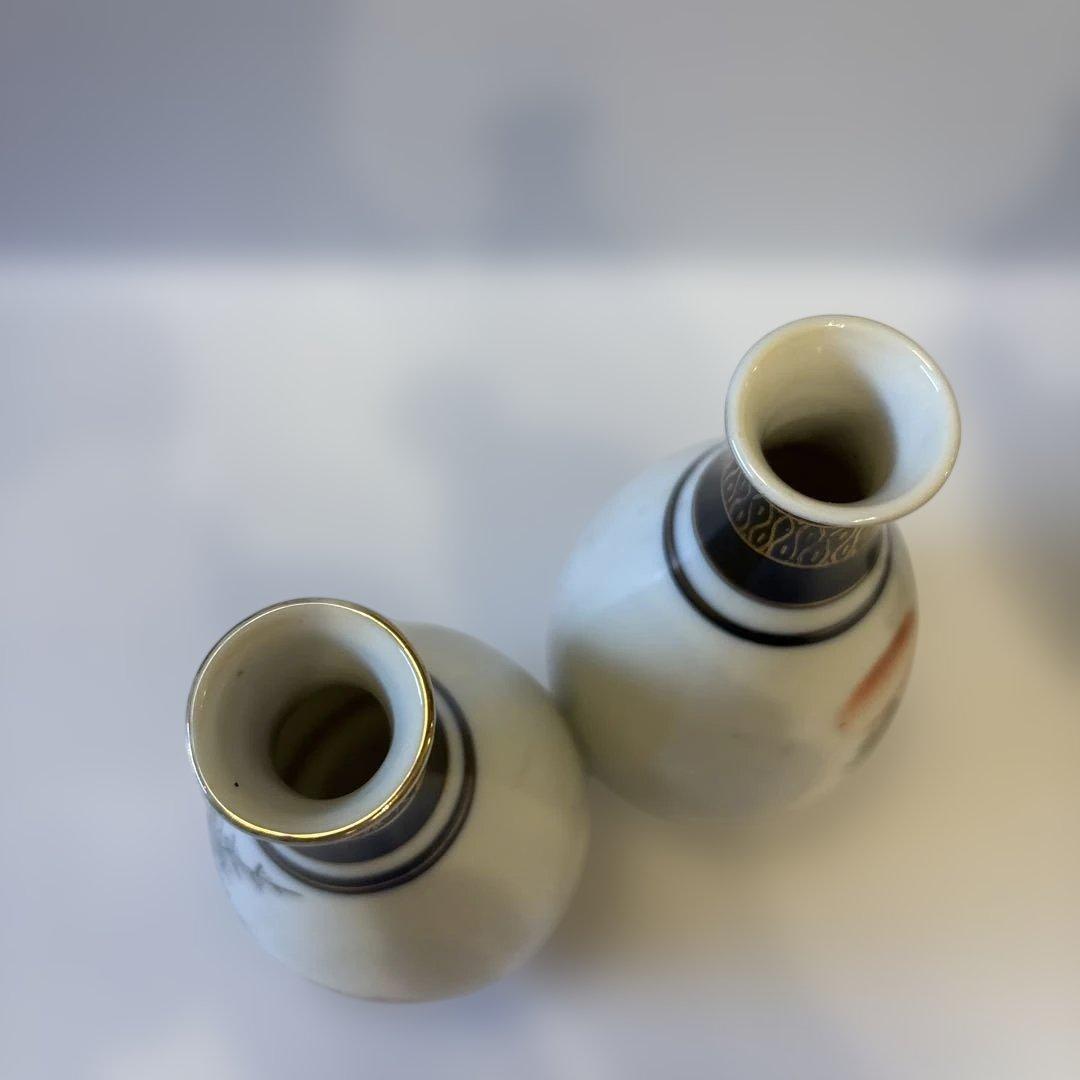 九谷焼 徳利 【4本セット】鶴 松竹梅文 金彩 酒器 底印あり とっくり