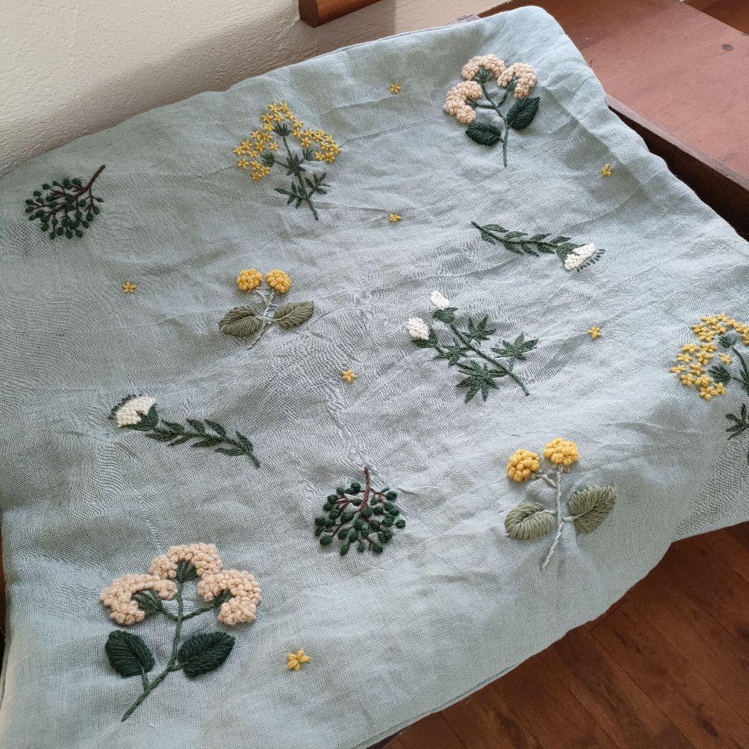 【(A^ ^)様オーダー専用ページ】リネン刺繍　クッションカバー　マルチクロス