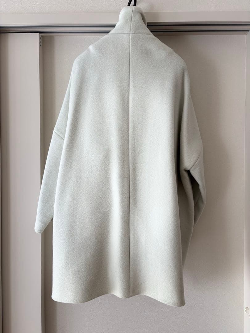 ENFOLD ライトモッサテントケープコート　アイスブルー　サイズ36