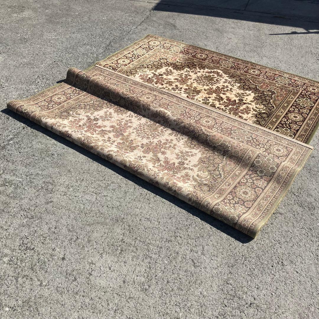 北欧レトロ ナイン ベルギー製 花柄ウールカーペット ペルシャ絨毯 大型絨毯