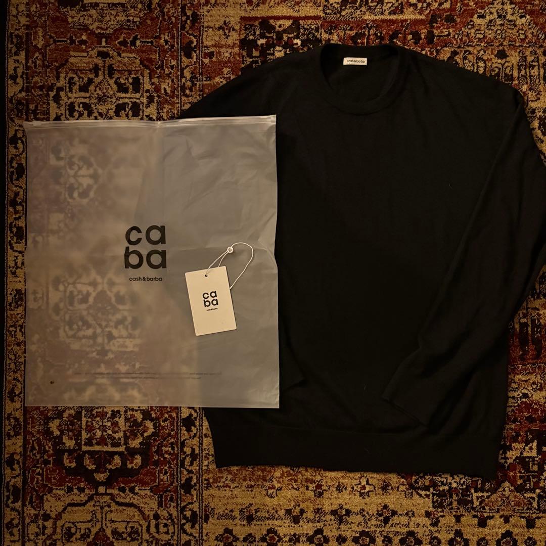 cash&barba ウーステッドカシミヤ 150 ニット ブラック 1