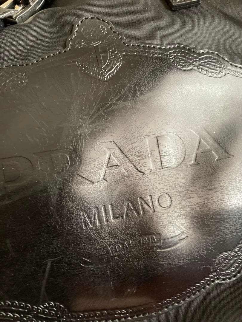 PRADA ブラックナイロン ショルダーバッグ