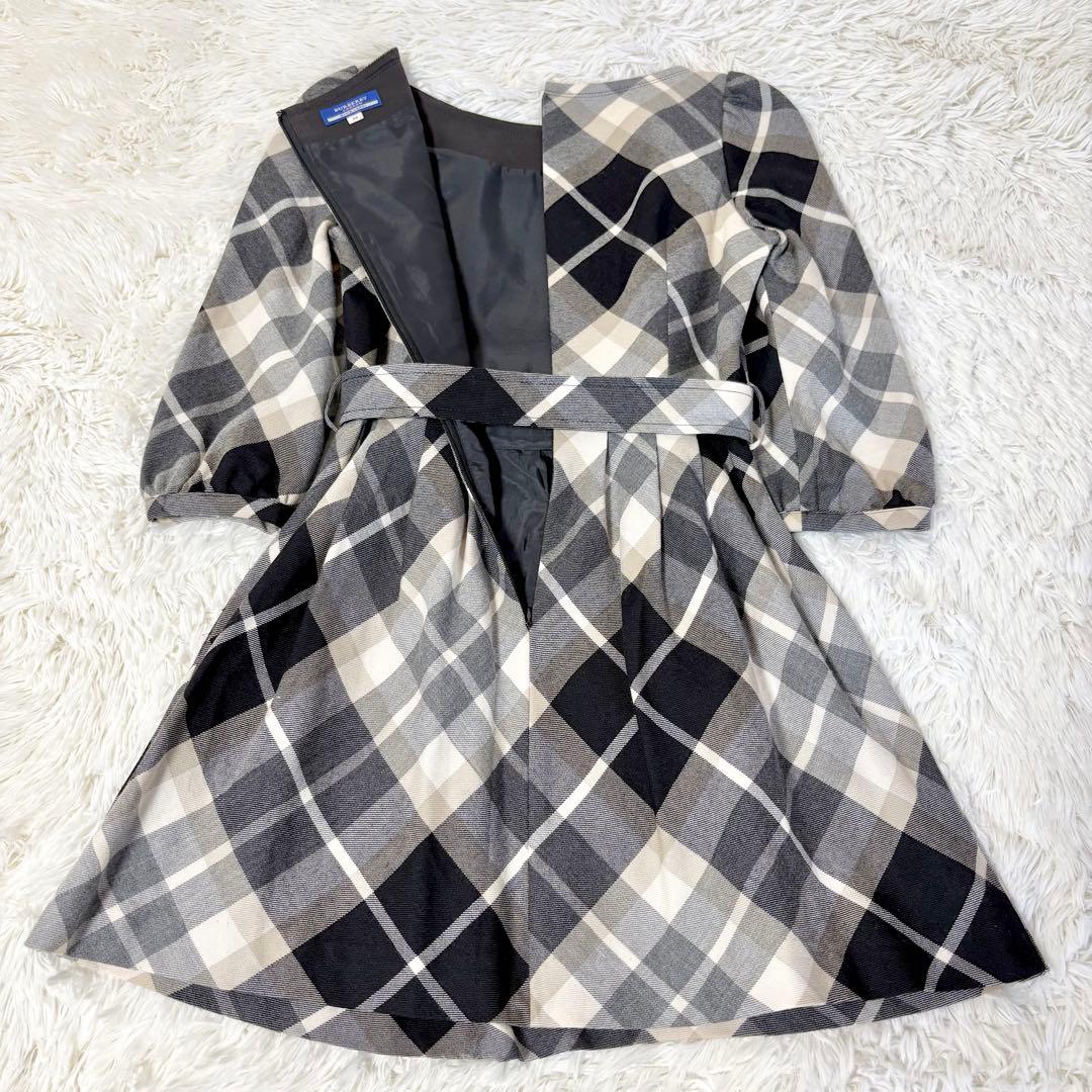 バーバリーブルーレーベル ノバチェック ワンピース ベルト ホースロゴ刺繍