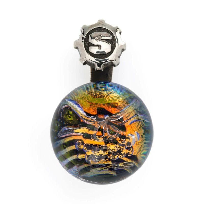 ニュースカルマーブルペンダント w/スカル/アメリカンフラッグ