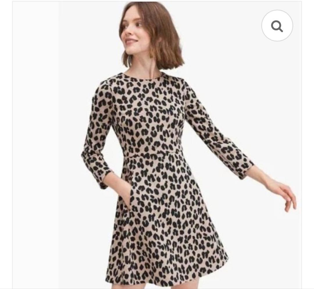 タグ付✨未使用品 ケイトスペード レオパードジャガードドレス 12 大きいサイズ