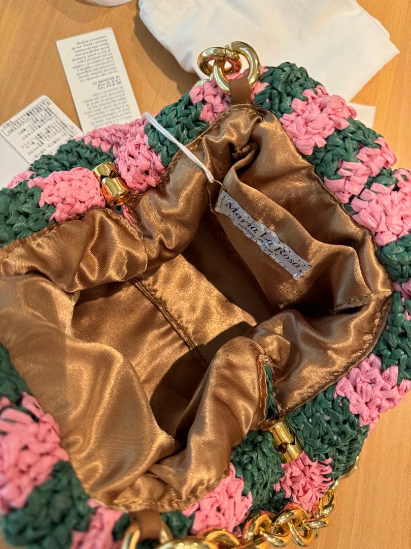 春夏コーデ♪マリア ラ ローザ2022ss新品かごバッグショルダー チェーン