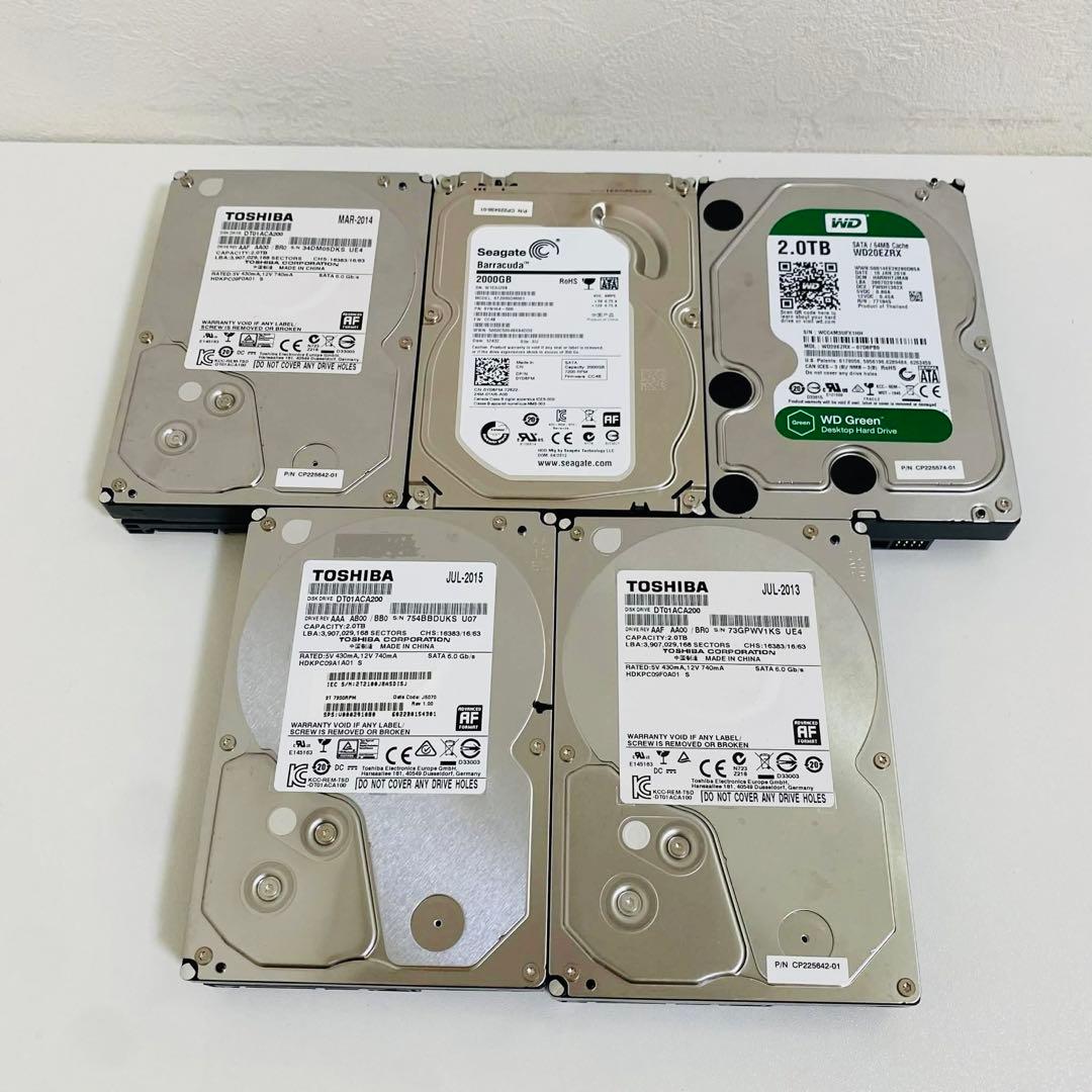 HDD 2TB, 1TB, 320G 3,5インチ 16個まとめ　確認済み