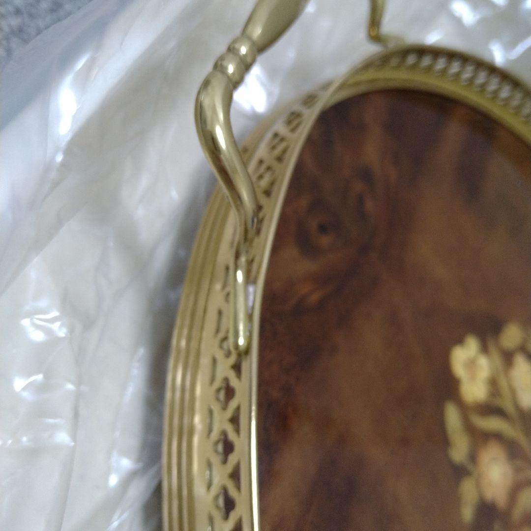 新品　アンティーク　象嵌トレイ　イタリア製　ヴィンテージ