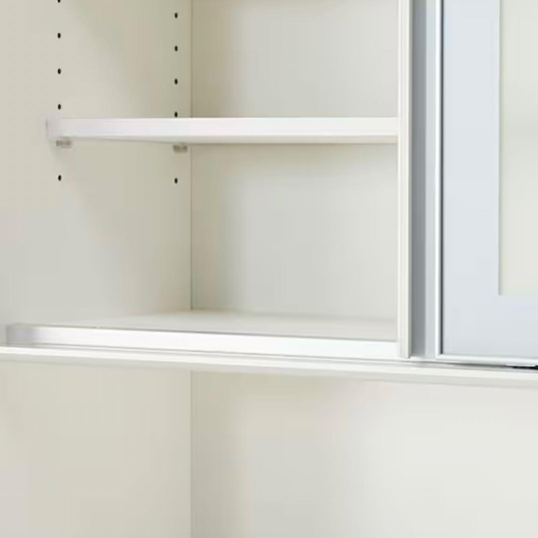 【限定セール】食器棚レンジボード 松田家具ラッキー1200 ホワイト光沢仕上げ