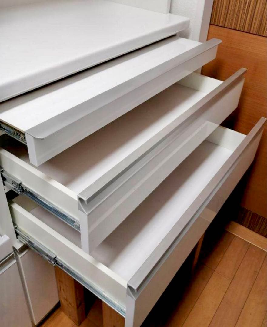 【限定セール】食器棚レンジボード 松田家具ラッキー1200 ホワイト光沢仕上げ