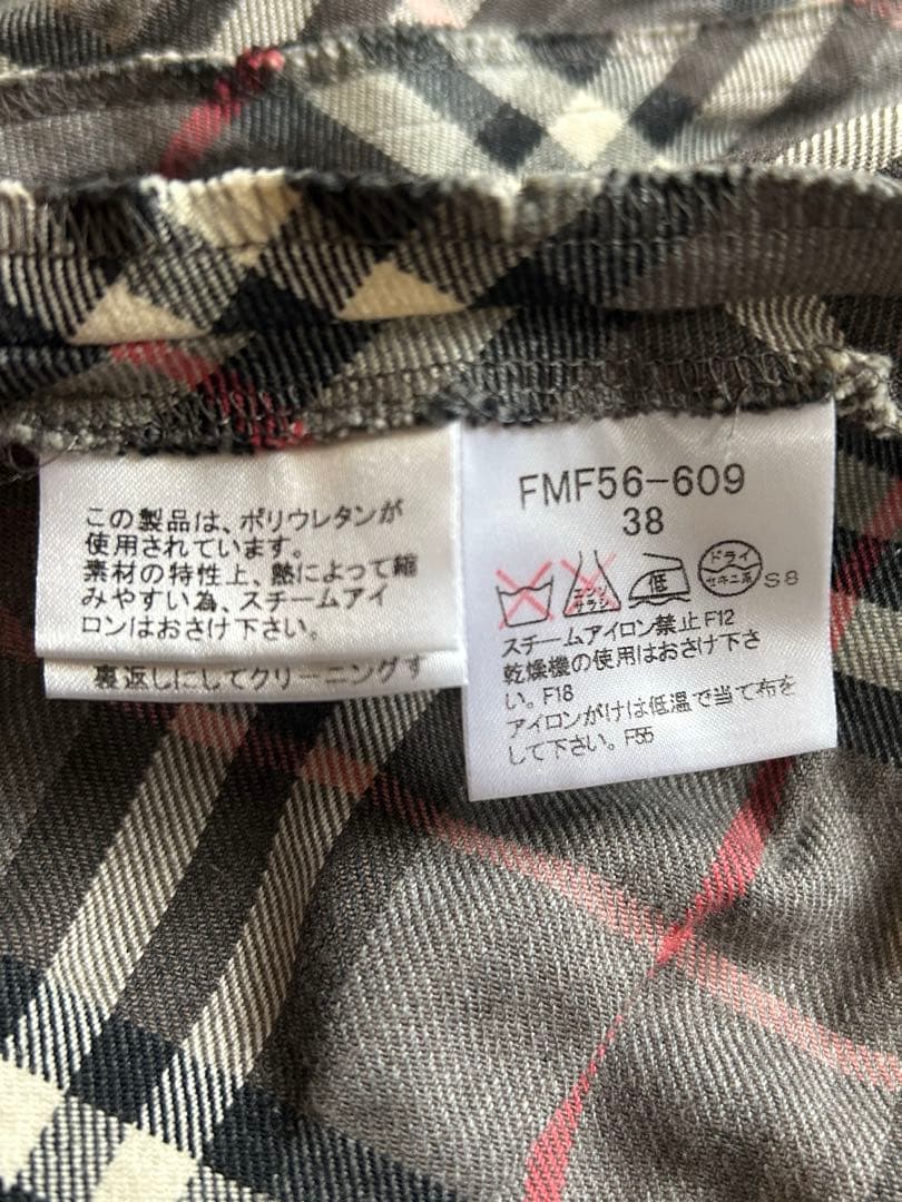 バーバリーブルーレーベル ノバチェック ジップアップワンピース 38 三陽商会