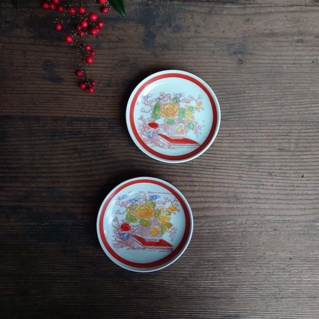 【ご成約】古伊万里 色絵金彩 花鳥図 花縁 5寸なます皿と骨董の器 おまとめ