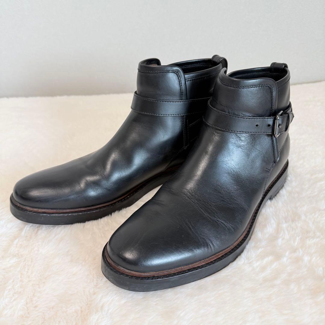 COACH コーチ メンズ ブーツ 27cm ブラック レザー ベルトブーツ