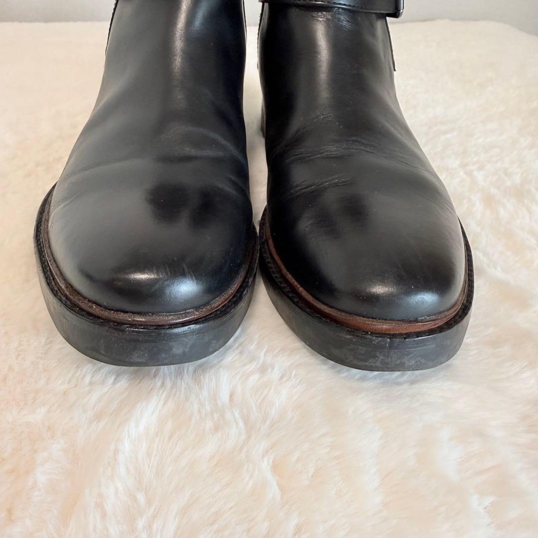 COACH コーチ メンズ ブーツ 27cm ブラック レザー ベルトブーツ