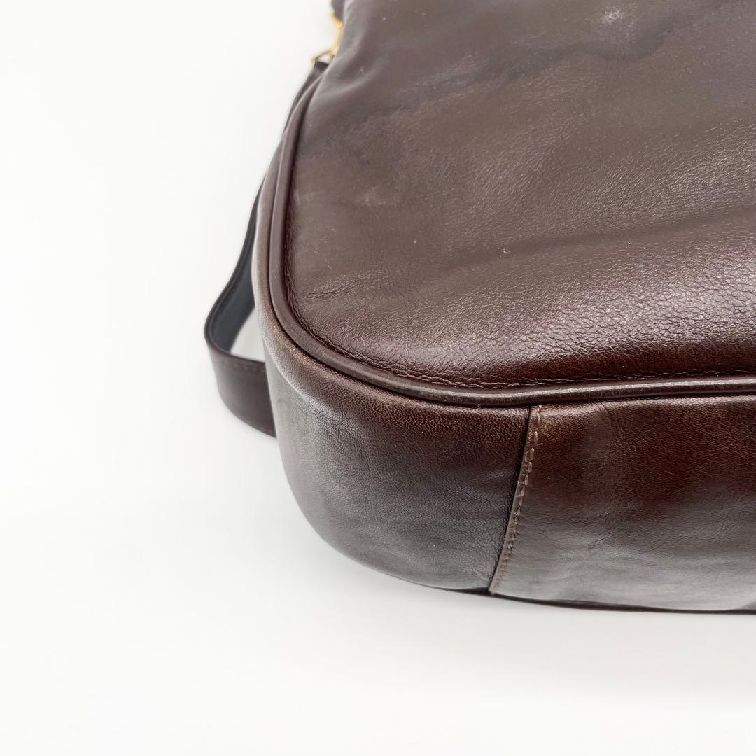 GUCCバンブー　2way ショルダーバッグ　ハンドバッグ　レザー　ブラウン