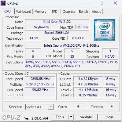 ワークステーション HP Z4 G4 XEON W2102/SSD256GB HDD1TB+500G