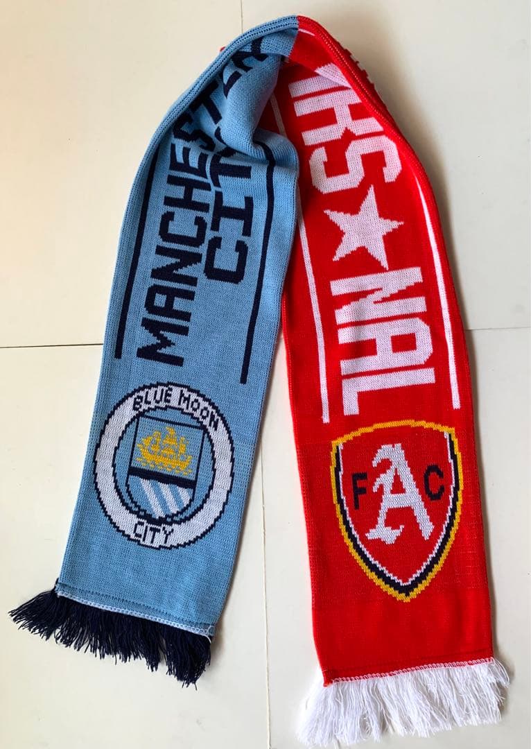 マンチェスターシティ vs アーセナル マンC arsenal スカーフ 英国