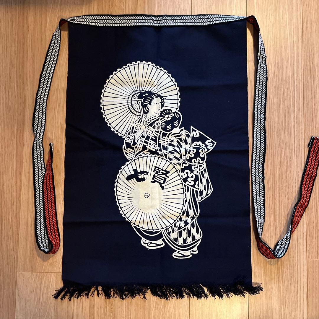 山梨銘醸　七賢　日本酒　両面 前掛け　浮世絵風柄　新品未使用