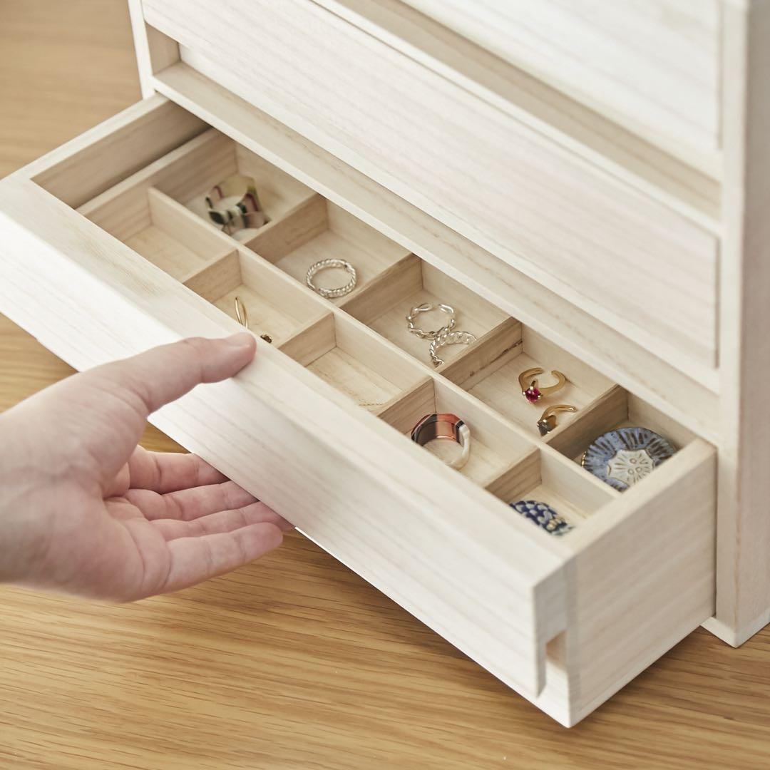 増田桐箱店 桐小物入れ アクセサリーケース、帯留め収納 日本製