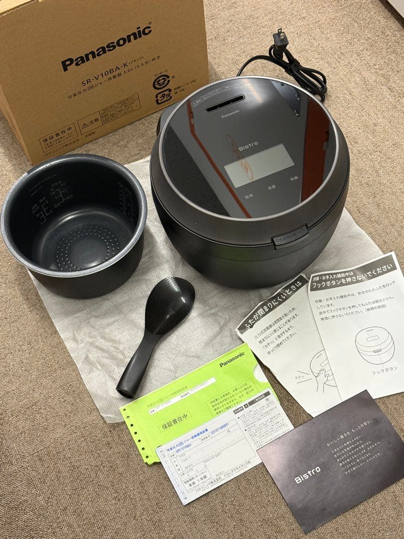 【極美品】Panasonic SR-V10BA-K ブラック 5.5合 炊飯器