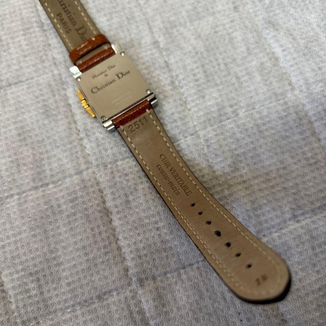 CHRISTIAN DIOR　スクエア　腕時計　レザーベルト